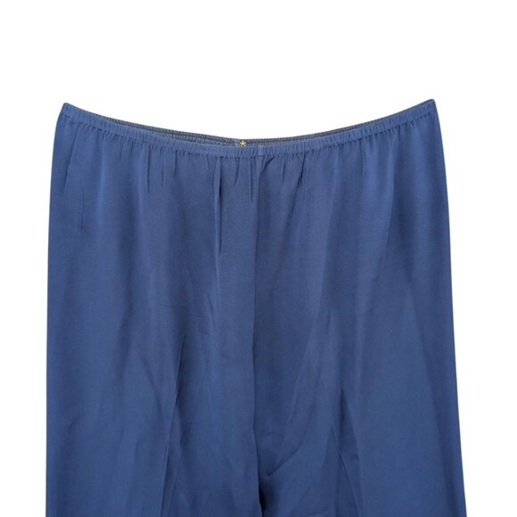 RTW Charleston Silk Pull On Pants Womens Blue High Rise Made in USA Sz XXL - Picture 3 of 9